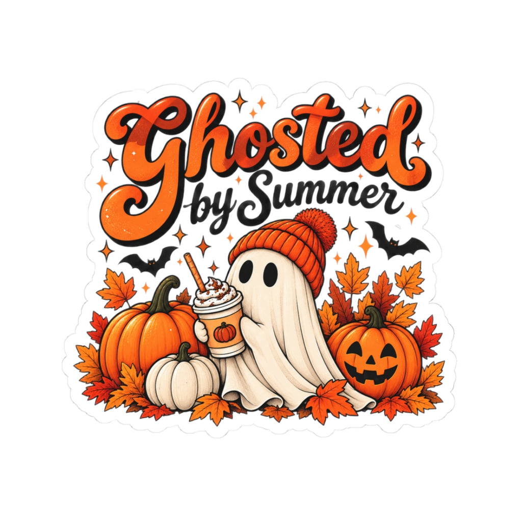 Ghosted by Summer Sticker | Fall Ghost Pumpkin Spice Kiss-Cut Sticker